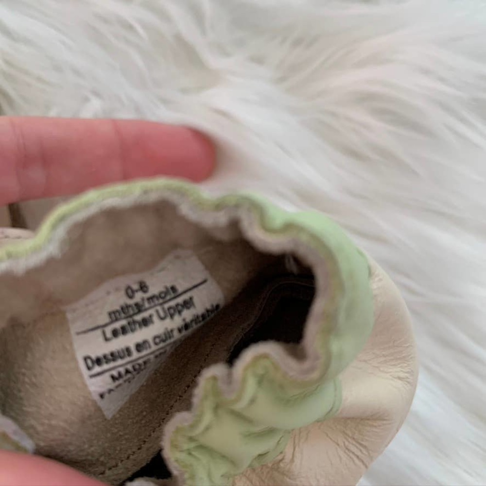 Baby Robeez Shoes 0-6 Months Giraffe Green Beige - Picture 4 of 8